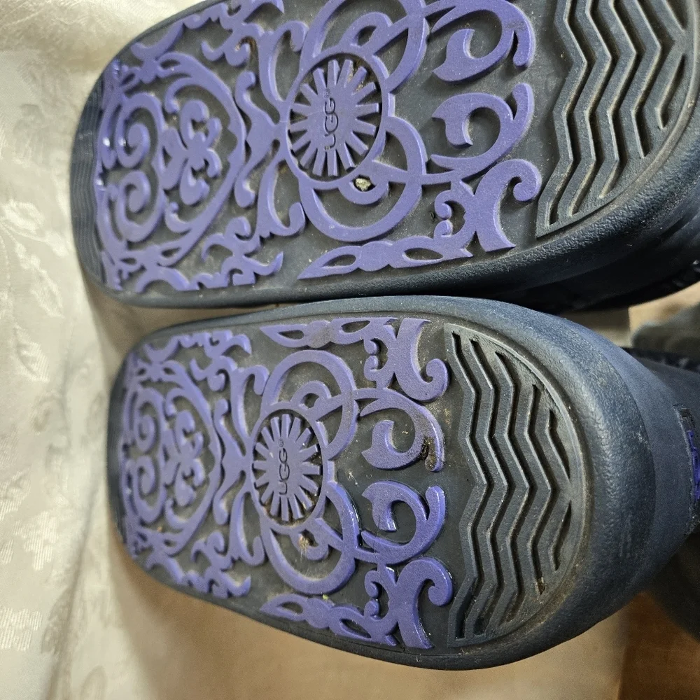 UGG Blue Winter Lace Up Quilted Moon Boots